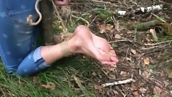 Bdsm Babe'S Outdoor Foot Fetish Torture Session
