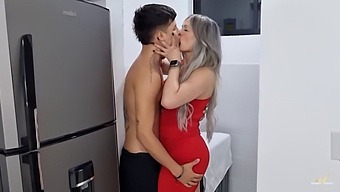 A Steamy Encounter Between A Mature Colombian Woman And Her Stepson, Leaving His Rear Filled With Milk